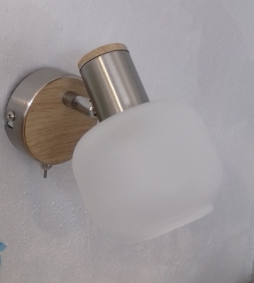 Faretto 1 luce legno chiaro con interruttore e vetro 54302-1 GLOBO LIGHTING