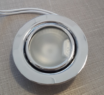 Faretto cromato per incasso bispina G4 cromato 12/24V 39225 FARETTI E C