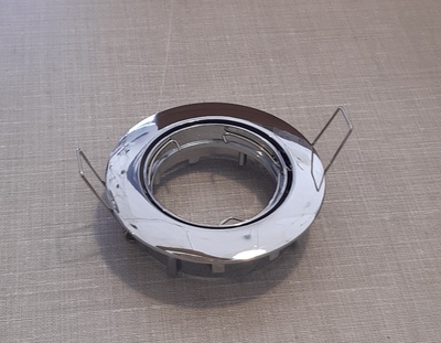 Faretto cromato da incasso orientabile foro 7,5cm 220V GU10 39222 FARETTI E C