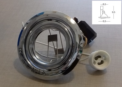 Faretto incasso cromo lucido orientabile GU10 foro 8,5 4348CL PERENZ