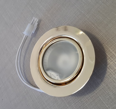 Faretto dorato da incasso lucido G4 lampadine bispina foro 5,5 39227 FARETTI E C