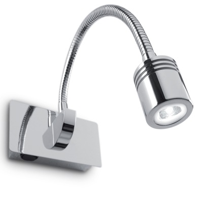 Faretto da parete cromato piccolo led con interruttore DYNAMO AP CROMO IDEAL LUX