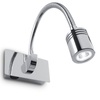 Faretto da parete cromato piccolo led con interruttore DYNAMO AP CROMO IDEAL LUX