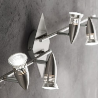 Lampadario a 4 faretti direzionabili nichel ALFA PL4 NICKEL IDEAL LUX