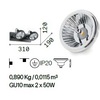 Misure Plafoniera applique 2 faretti a parabola per luce orientabile moderna GLIM PL2