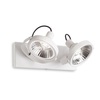 Plafoniera applique bianca 2 faretti a parabola per luce orientabile moderna design GLIM PL2 BIANCO