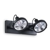 Barra 2 faretti neri a parabola per ambienti industrial e moderni design GLIM PL2 NERO IDEAL LUX