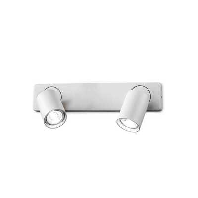 Applique plafoniera 2 faretti orientabili design bianco tondo RUDY AP2 ROUND BIANCO IDEAL LUX
