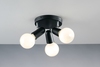 Plafoniera 3 luci base rotonda nera 39651 LUCI MODERNE