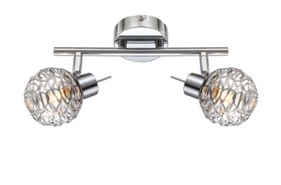 Applique muro o soffitto cromata a 2 faretti led  41962