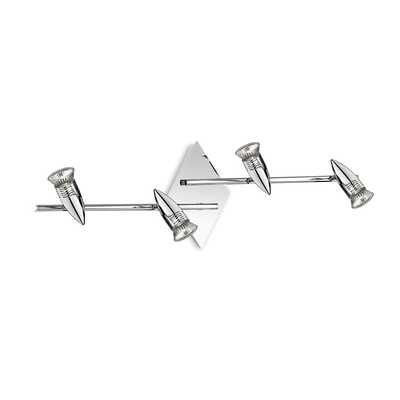 Faretti a 4 luci direzionabili su binario a led cromato ALFA PL4 CROMO IDEAL LUX