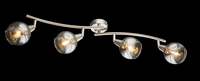 Asta 4 luci LED sostituibili orientabili vetro a faretto pallina fum&egrave; 54348-4 GLOBO LIGHTING