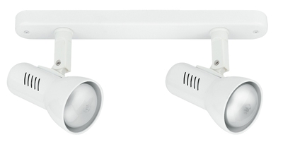 Asta con 2 faretti orientabili bianchi in metallo 39635 LUCI MODERNE