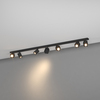 Particolare di Lunga barra nera con 7 faretti design quadrato luce direzionata  45431