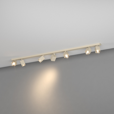 Sette faretti orientabili ambienti naturali design quadrato sabbia 1230/7-SA KIBO TOP LIGHT