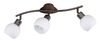 Binario 3 luci orientabili vetro a pallina base ruggine LED 38328 LUCI MODERNE