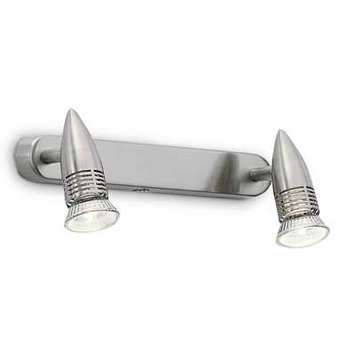 Barra con 2 faretti led orientabili nichel ALFA AP2 NICKEL IDEAL LUX