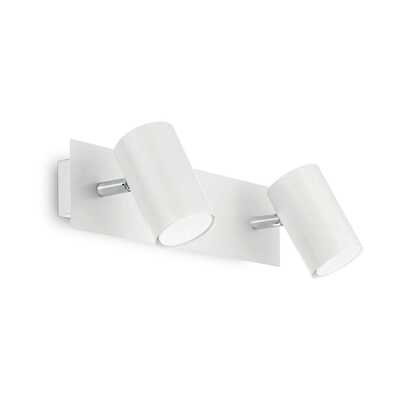 Farretto doppio a parete o soffitto bianco tondo SPOT AP2 BIANCO IDEAL LUX
