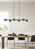 Particolare di Lampadario a 6 faretti neri a sospensione direzionabili  43361