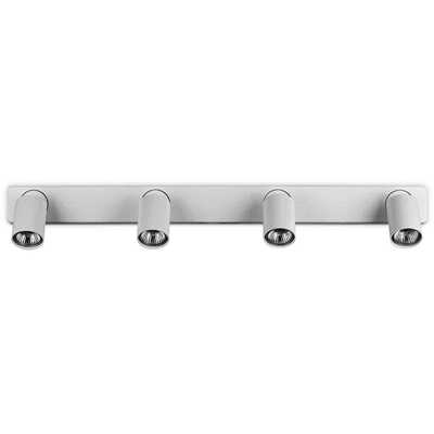 Plafoniera o applique a 4 luci faretti tondi bianchi orientabili RUDY PL4 ROUND BIANCO IDEAL LUX