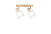 Altra foto Plafoniera da soffitto o applique 2 faretti orientabile legno metallo bianco