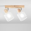 Plafoniera da soffitto o applique 2 faretti orientabile legno metallo bianco Nordico e Japandi LUCI