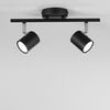 Asta 2 faretti spot nero opaco linea essenziale e luce flessibile  43998
