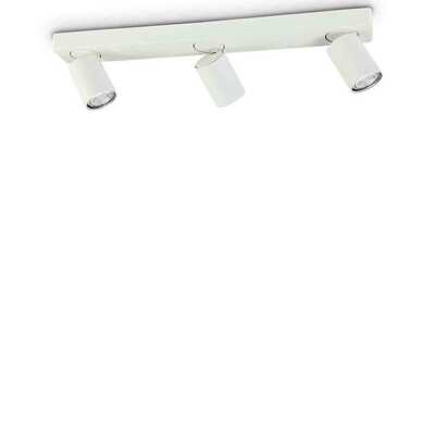 Faretti a 3 luci orientabili da parete design tondo bianchi RUDY PL3 ROUND BIANCO IDEAL LUX
