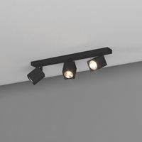 Barra lineare nera da soffitto o parete 3 faretti quadrati orientabili 1230/3-NE KIBO TOP LIGHT
