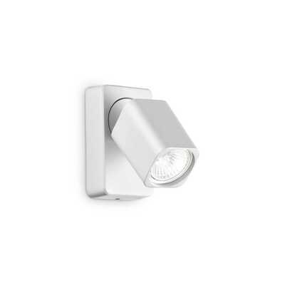 Faretto bianco con lampadina LED design quadro orientabile RUDY AP1 SQUARE BIANCO IDEAL LUX