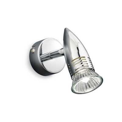 Faretto 1 luce cromo lucido orientabile con lampadina LED inclusa ALFA AP1 CROMO IDEAL LUX