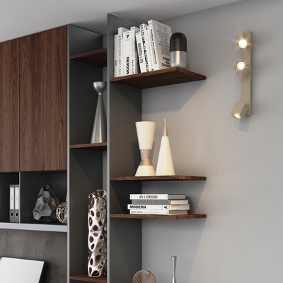 Plafoniera applique sabbia con 3 faretti design quadrati regolabili 1230/3-SA KIBO TOP LIGHT
