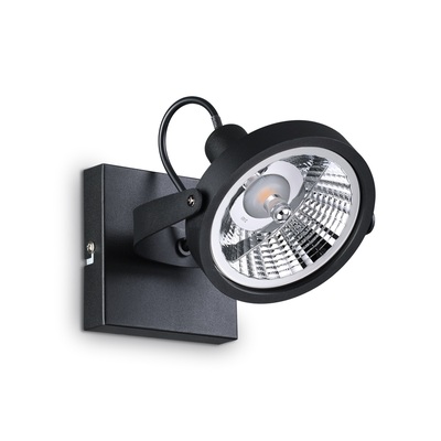 Faretto spot nero a parabola orientabile design industrial moderno GLIM PL1 NERO IDEAL LUX
