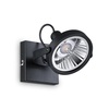 Faretto spot nero a parabola orientabile design industrial moderno GLIM PL1 NERO IDEAL LUX