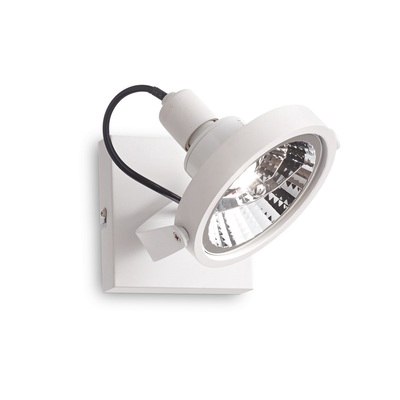 Faretto bianco orientabile design parabola GU10 LED da parete o soffitto GLIM PL1 BIANCO IDEAL LUX