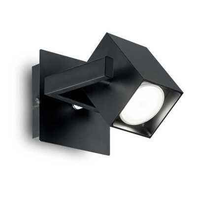 Faretto nero orientabile con design quadrato MOUSE AP1 NERO IDEAL LUX