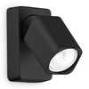 Particolare di Faretto design quadro nero orientabile da parete RUDY AP1 SQUARE NERO IDEAL LUX
