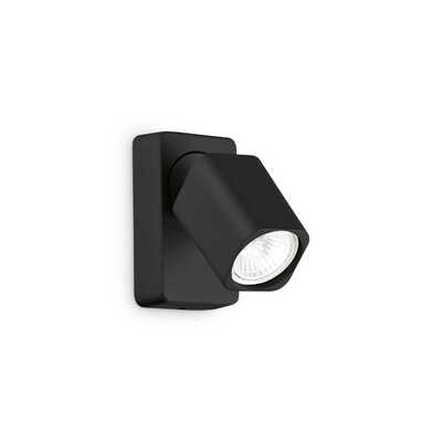 Faretto design quadro nero orientabile da parete RUDY AP1 SQUARE NERO IDEAL LUX