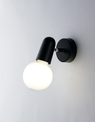 Faretto nero orientabile con lampadina a vista E27 39645 LUCI MODERNE