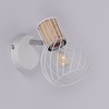 Faretto plafoniera orientabile in bianco e legno con gabbia metallica curva  43764 - foto 5