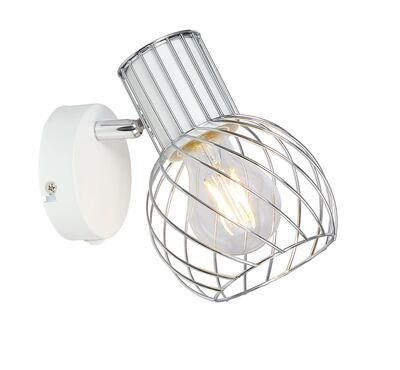 Lampada a faretto bianca e cromata orientabile 1 luce 54014-1 GLOBO LIGHTING