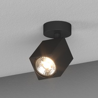 Faretto nero design quadrato orientabile per luce direzionabile 1230/1-NE KIBO TOP LIGHT