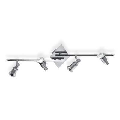 lLampadario LED a plafoniera o applique 4 faretti nickel SLEM PL4 NICKEL IDEAL LUX