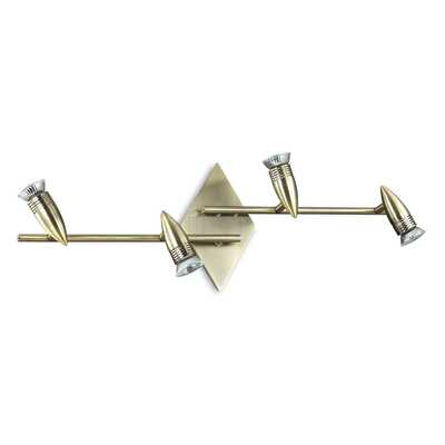 Faretti bronzo su binario asta con 4 faretti a led ALFA PL4 BRUNITO IDEAL LUX