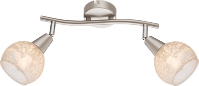 Lampadario a 2 faretti orientabili vetro sfera effetto ghiaccio 54987-2 GLOBO LIGHTING