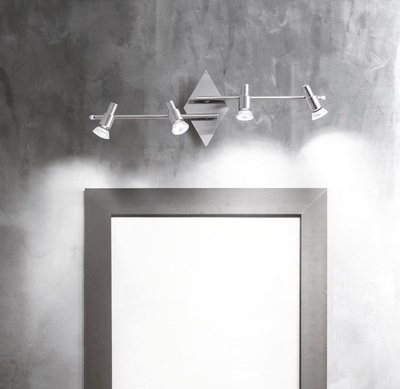 Lampada con 4 faretti orientabiili cromati LED SLEM PL4 CROMO IDEAL LUX