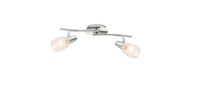 Lampadario applique o plafoniera 2 luci cromo vetro righe trasparenti 54985-2 LUCI MODERNE