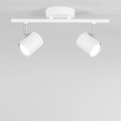 Lampadario asta spot 2 faretti bianco opaco illuminazione direzionabile moderna  43997