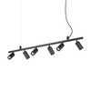 Lampadario a LED lineare lungo 1 metro decentrato 6 faretti neri DYNAMITE SP6 NERO IDEAL LUX