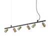 Immagine aggiuntiva di Lampadario a LED lineare lungo 1 metro decentrato 6 faretti ottone sat DYNAMI